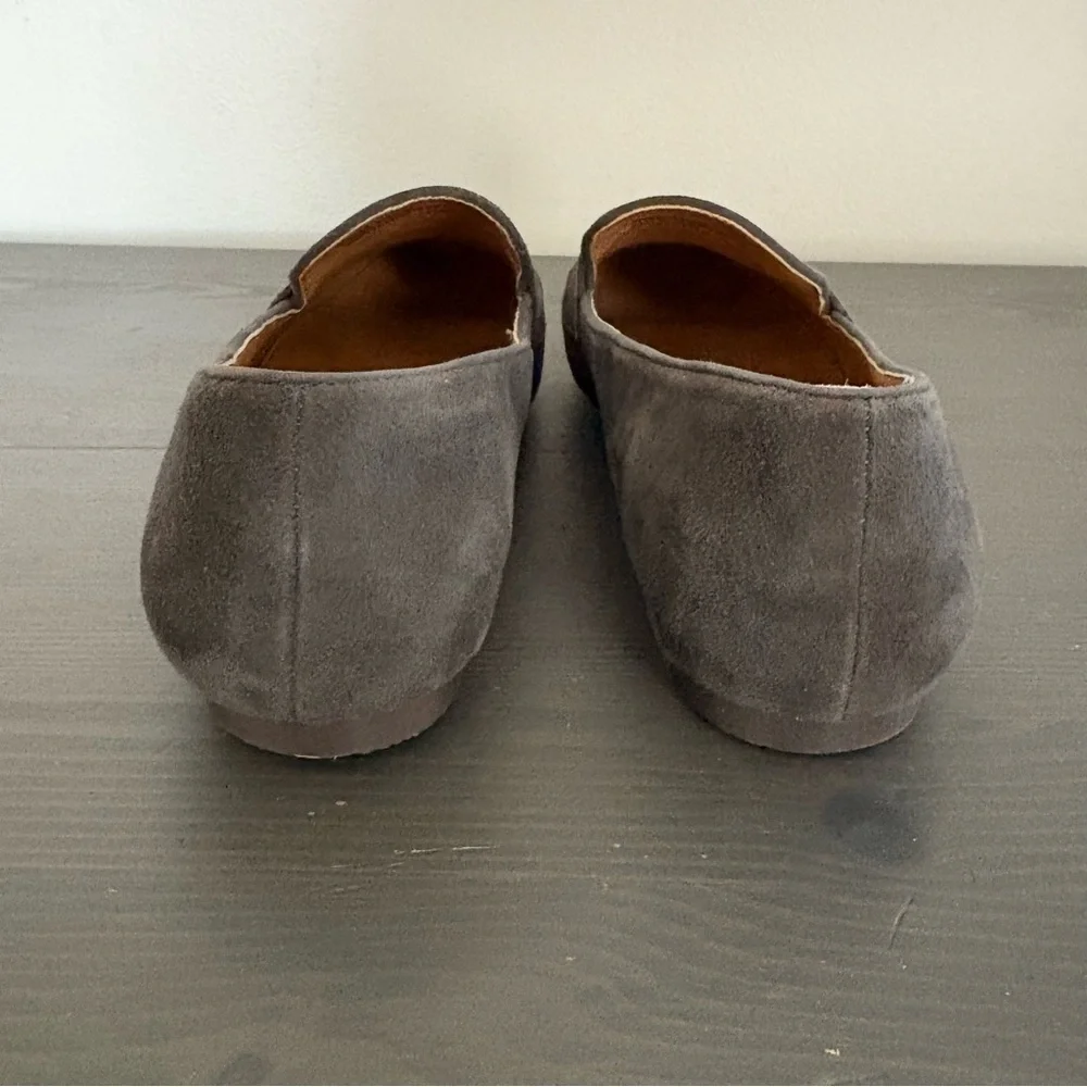 J Crew Factory‎ Suede Penny Loafers Slip On Dark Gray Flats 9.5